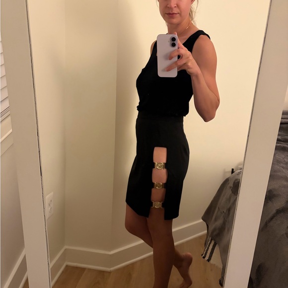 NWT Meshki Gold Buckle Mini Skirt - Picture 13 of 13